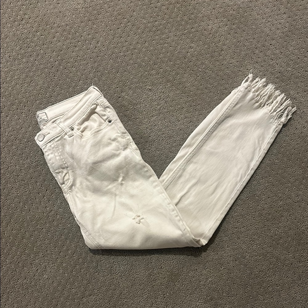free people white ripped jeans